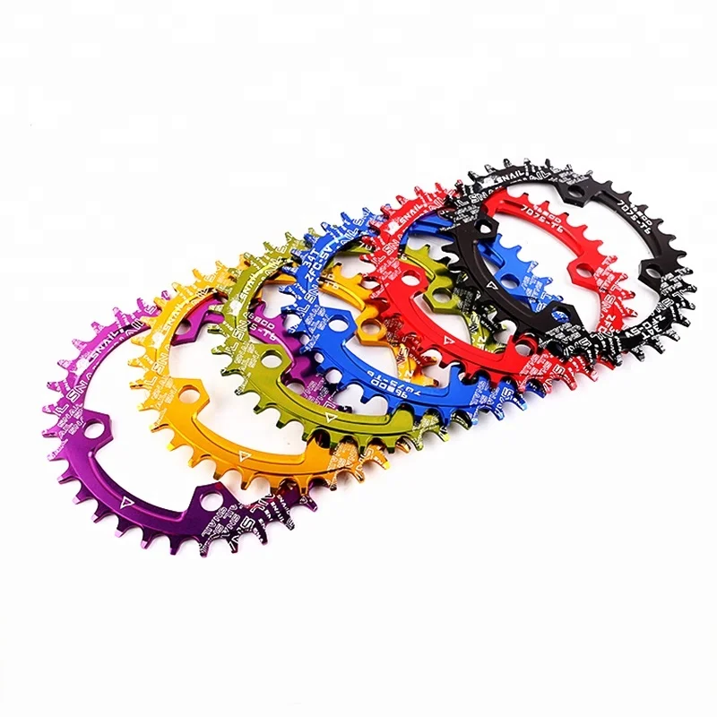 

BDSNAIL 96BCD 32/34/36T Ultralight A7075 Alloy MTB Bicycle Crankset Cycle Narrow Wide Oval Bike Chainwheel, Red / black / green / yellow / purple / blue