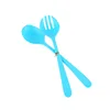 2019 New Children Home 100% Food Grade Plastic Salad Stirring Flatware Cake Fork Spoon Sets