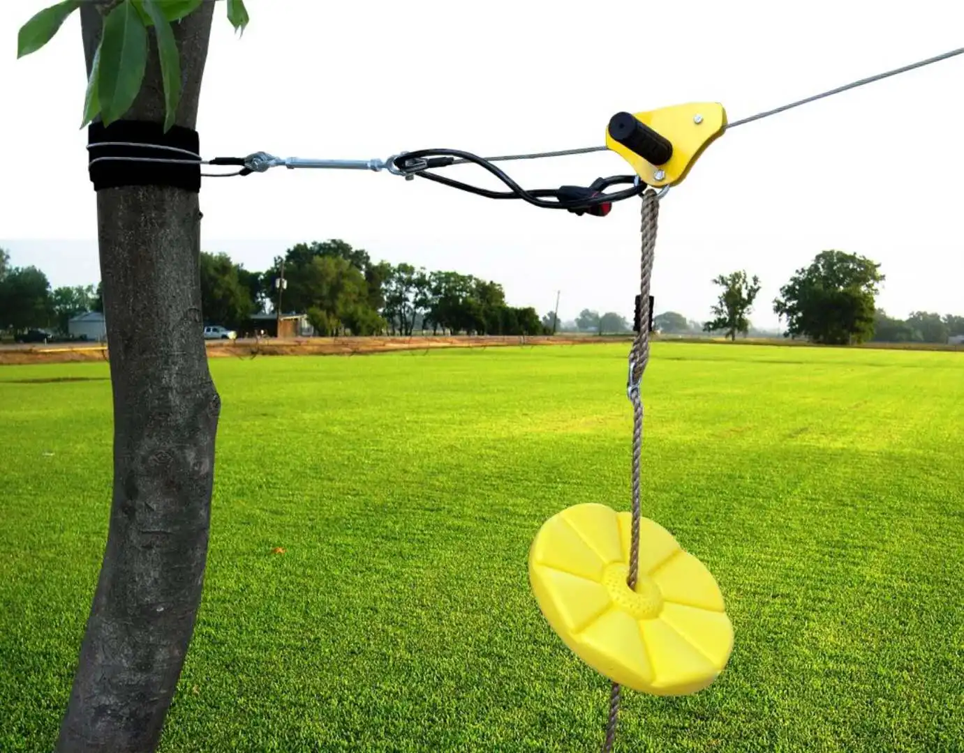 Ctsc 95' Zip Line Kit With Parent Lock,Tree Protector,Seat And Brake