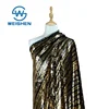 Wholesale Straight Line Mesh Embroidery Gold Black Shell Sequin Embroidered Fabric
