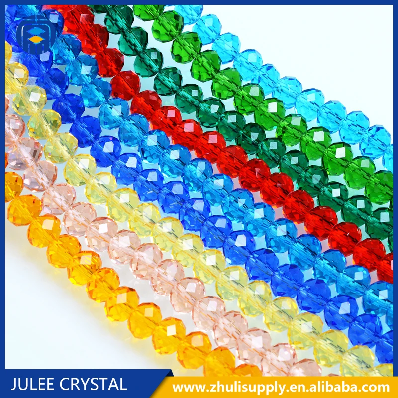 
Pujiang glass beads manufacturer 8mm faceted rondelle crystal beads 