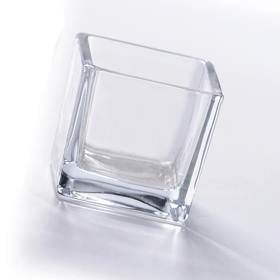 Cheap Wholesale Mini Square Clear Glass Vase For Centerpiece/air Plant ...
