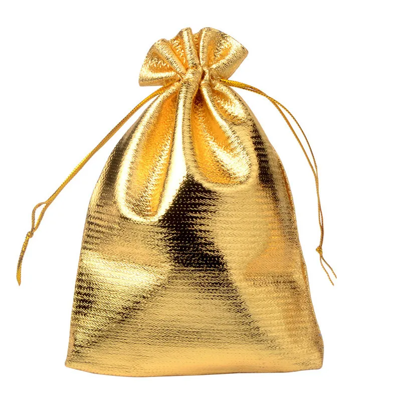 Gold Drawstring Mini Small Gift Bag Organza Jewelry Pouches For Wedding