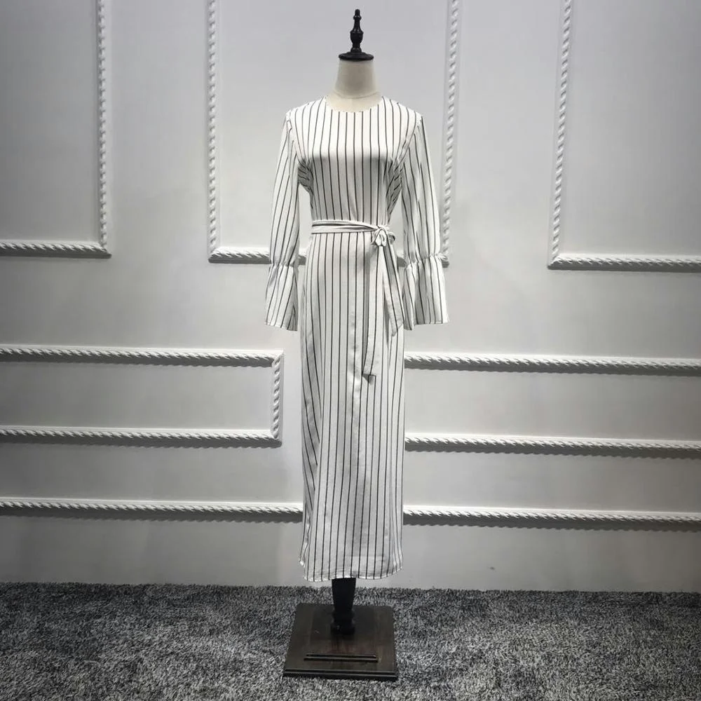 

2019 new design fashion excellent quality soft crepe flower design abaya, White,black