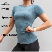 

Quick dry breathable running fitness Seamless knitting t shirt women short sleeves