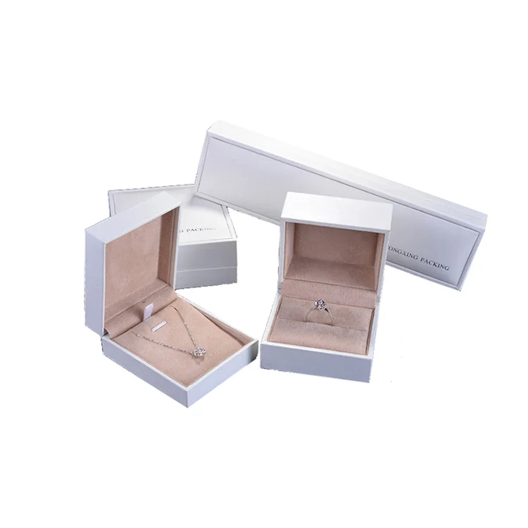 Top quality customized design white Jewelry box for ring