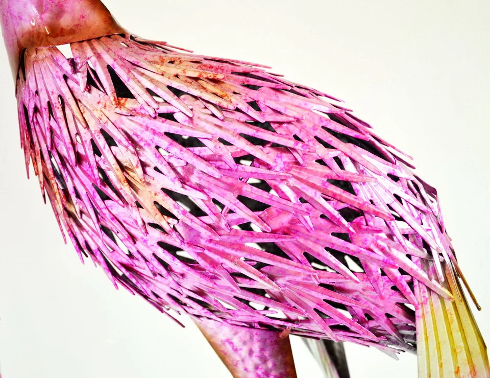 
garden decoration hand painting metal pink flamingo garden ornaments 