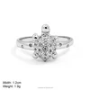 [RZU-0959] AAA CZ Turtle Ring in 925 Sterling Silver Ring Jewelry Supplier