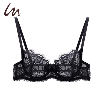 Fashion Black Open Cup Bra Sexy Transparent Lingerie Girl Sexy Big Bra ...