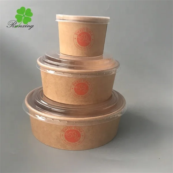 
Microwaveable Biodegradable Custom Kraft Ramen Paper Bowl with Lids 