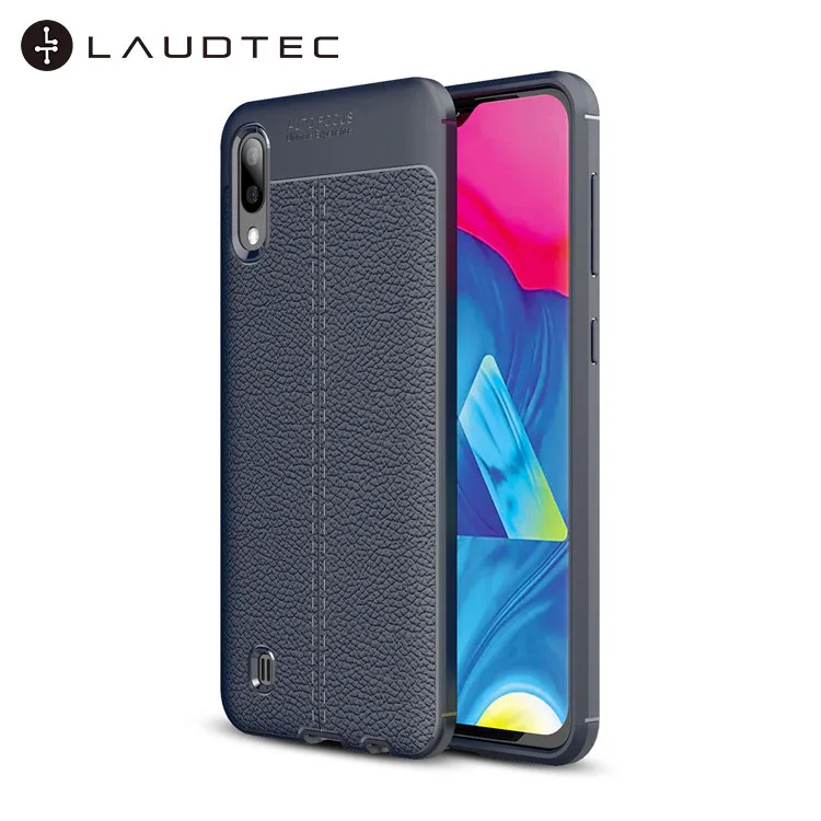 

Laudtec Litchi Leather Pattern TPU Back Cover Phone Case For Samsung Galaxy M10, Black;blue;red;gray