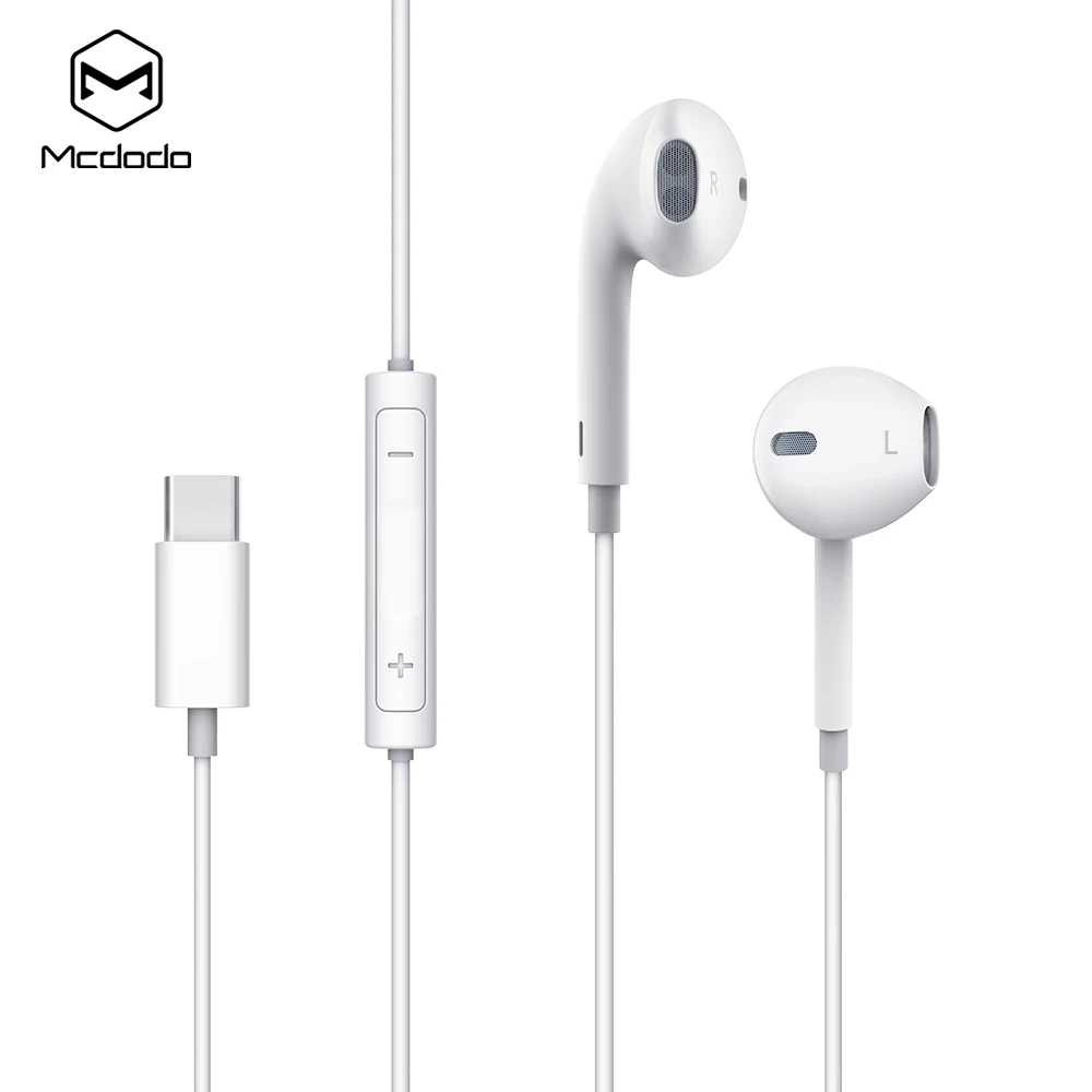 

Mcdodo High Definition Sound 1.2m USB C / Type C Earphone for Huawei, White