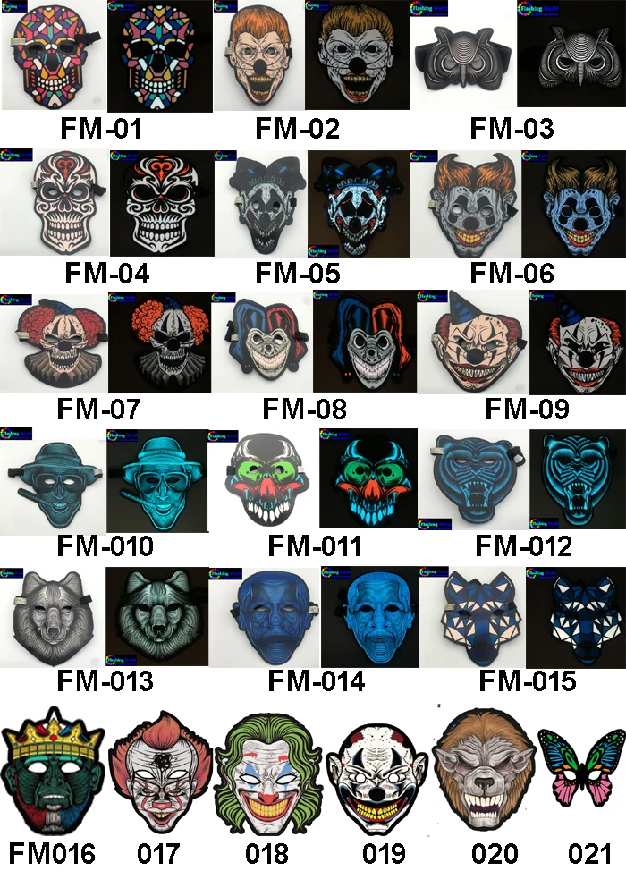 Factory direct custom shapes halloween led mask party el mask For Halloween, Blacklight Run,Advertisement,DJ,Club,Christmas