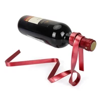 

2020 Hot sale new design magic floating ribbon wine bottle holder wine rack wine display sand for bar and home decoration