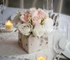 Wedding Centerpiece - Rustic Blush and Ivory Rose Wedding Centerpiece