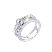 

15182 Simple shape fashion ring crystals from Swarovski delicate diamond ring for women