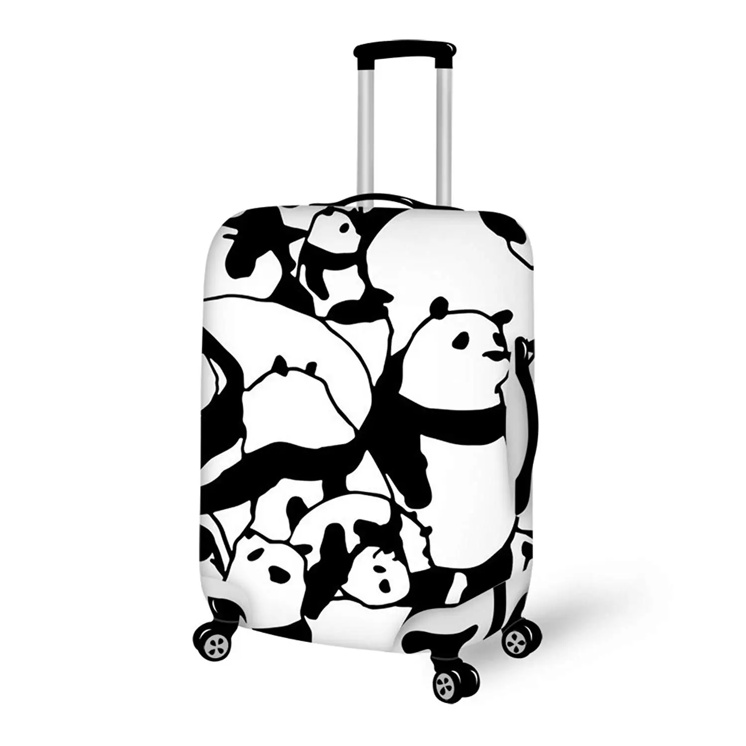 Panda With Green Bamboo Travel Suitcase Protector Zipper Suitcase Cover Elastic