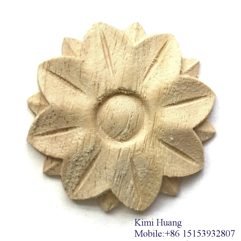 CNC carved wood onlay appliques Hand carved furniture wooden onlays wood carvings