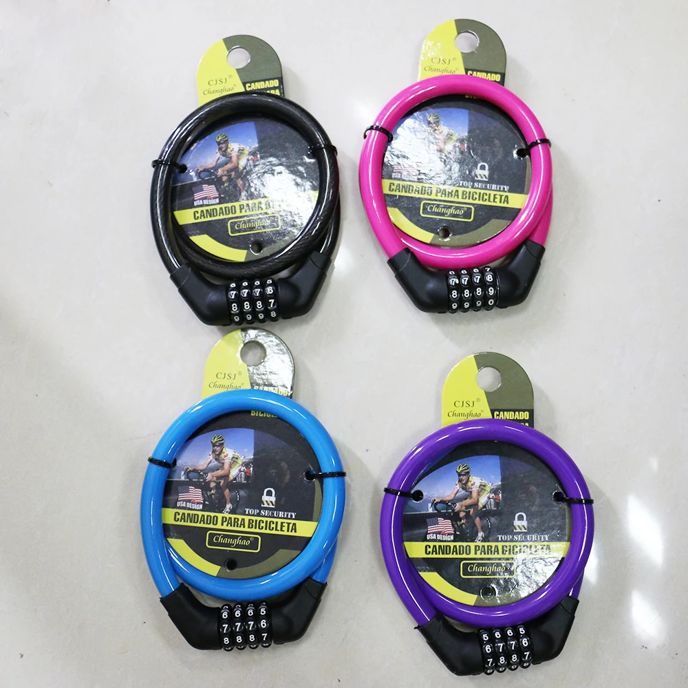 
CH-202 4 digits 12MM diameter*55cm length bicycle cable lock 