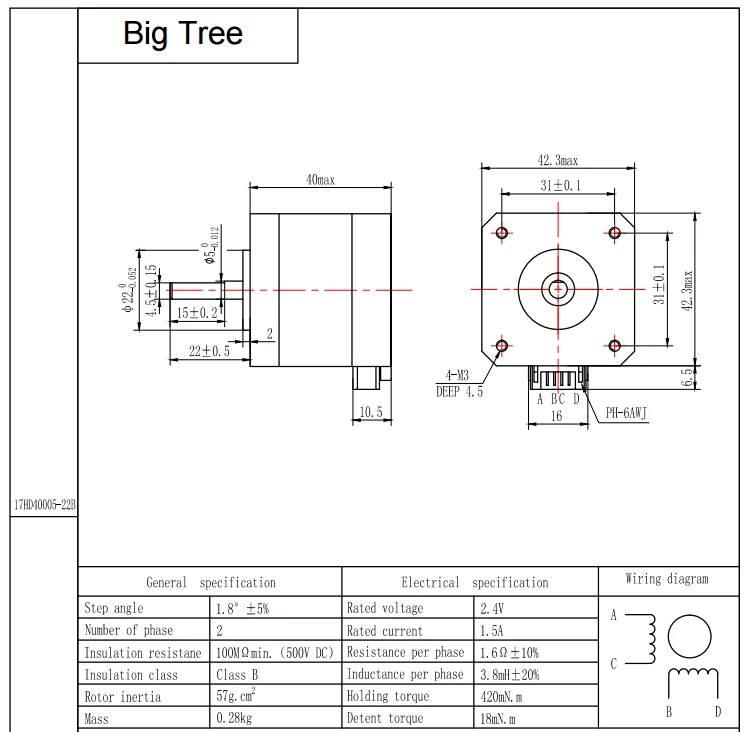Titangrandetreetech 42 Extrusão Bowden Extrusora com Nema Stepper Motor para Impressora 3d Apto para o Suporte de Montagem 1.75 Milímetros Filamento 20 3d printer extruder kit