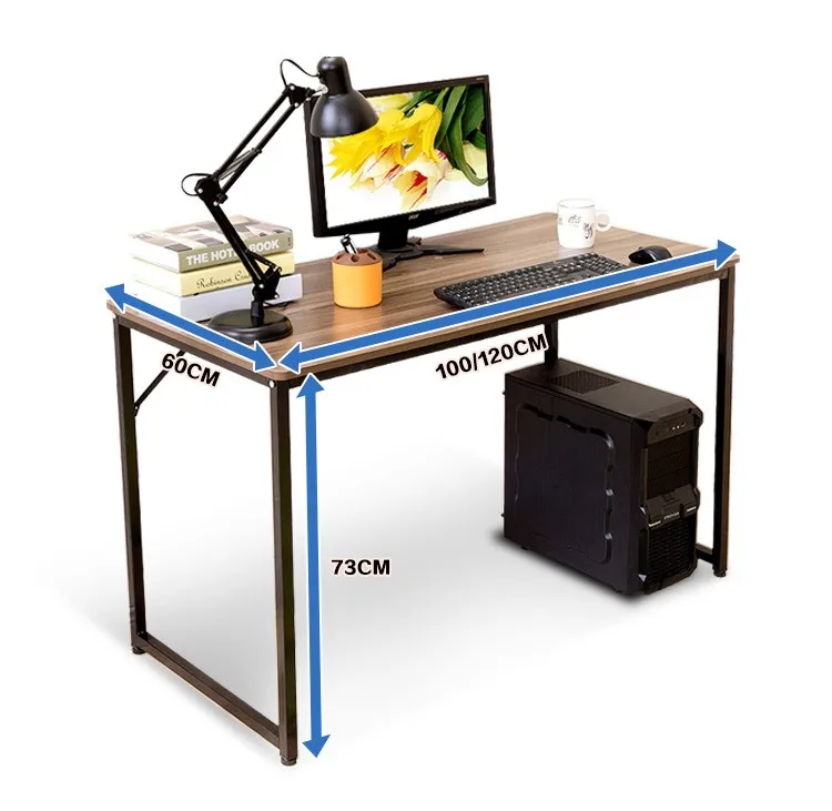 Mdf Pd And Iron Material Customized Color Size Computer Desktop Table