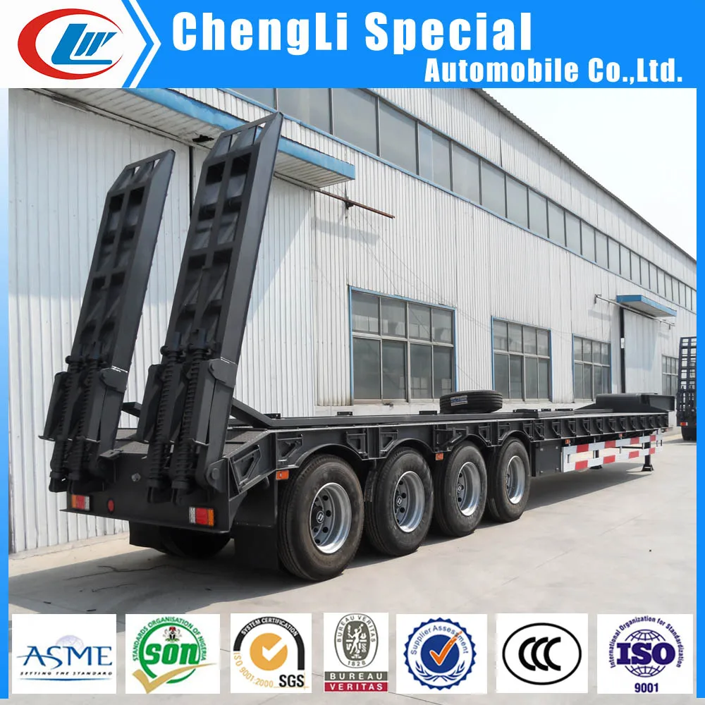 Clw 45ton Tidur Rendah Truk Trailer 50 Ton Lowbed Semi Trailer Untuk