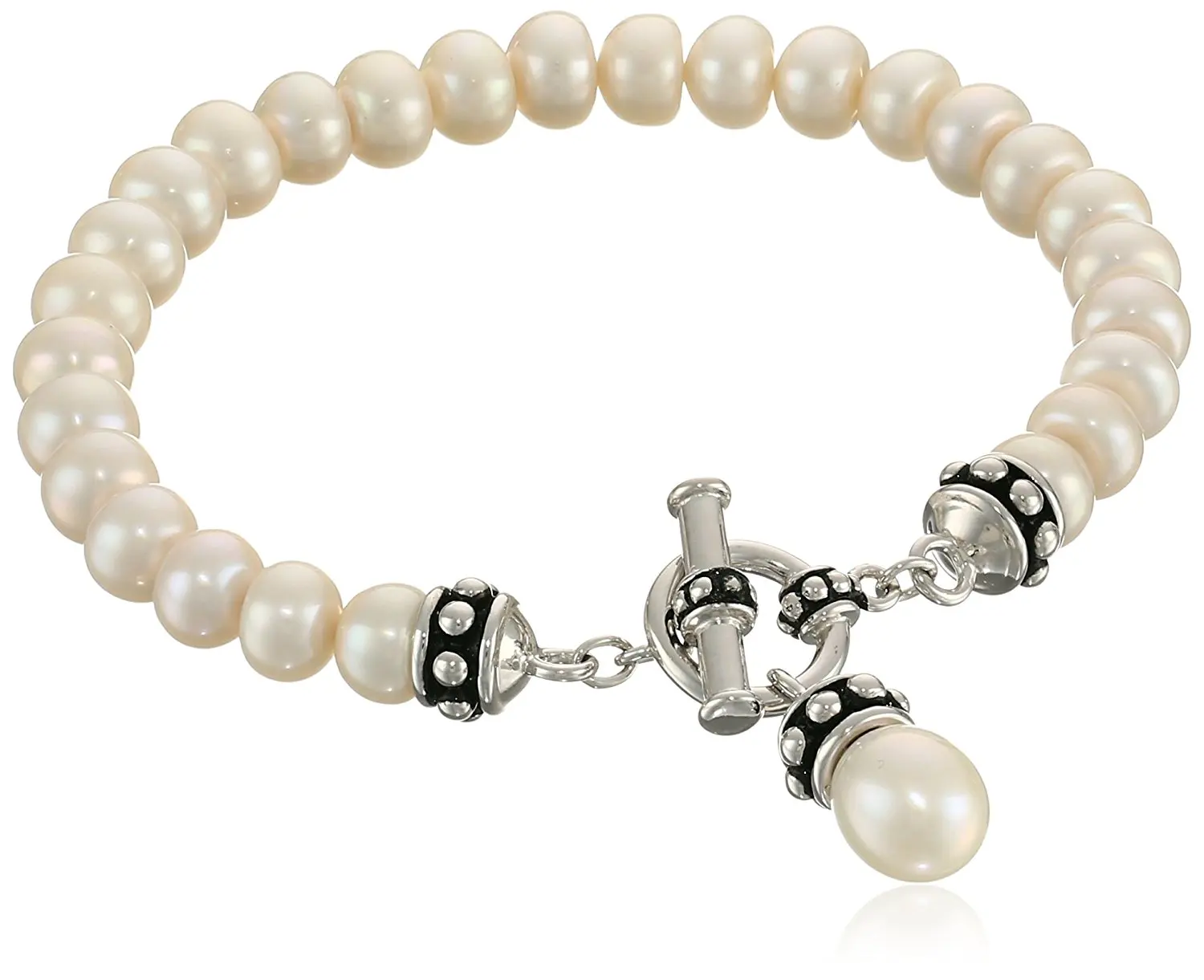 Honora Pearl Bracelet Find Deals On Honora Pallini White Freshwater Cultured Pearl Charm Toggle Bracelet 7 75
