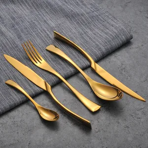 FDA certificated food grade,Kaya mirror  gold cuttlery sets
