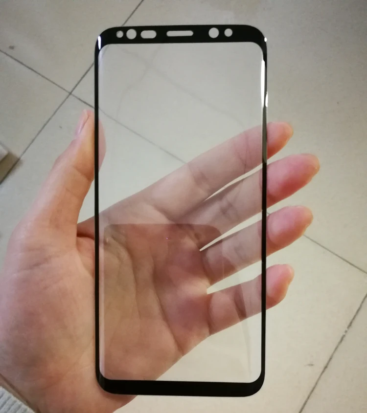 

Mobile Phone Tempered Glass Film Screen Protector for Samsung S8 9 Plus, Black white transparent