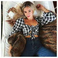 

2019 summer new design Plaid tops ladies sexy women short tops online wholesale
