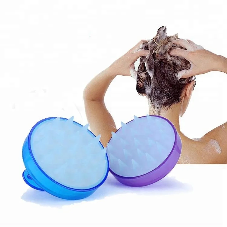 

Custom Private label Silicone Shampoo Scalp Massage Round Detangling Hair Brush, Customized color