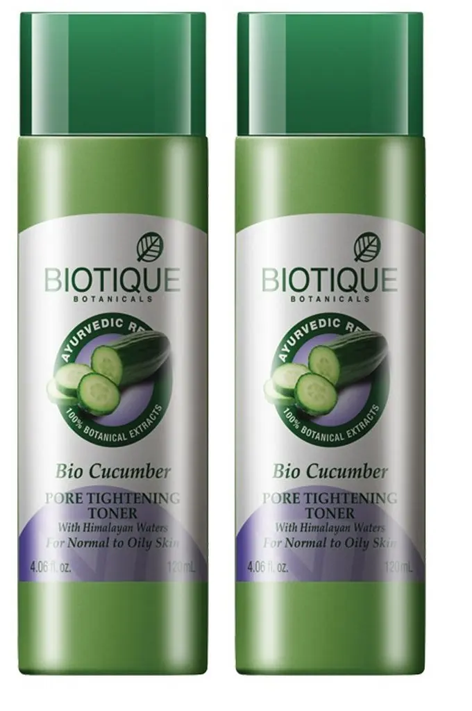 biotique bio cucumber pore tightening toner with himalayan waters for normal to oily skin