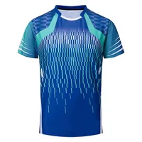 

Latest polyester sublimation men badminton shirts dry fit table tennis shirt