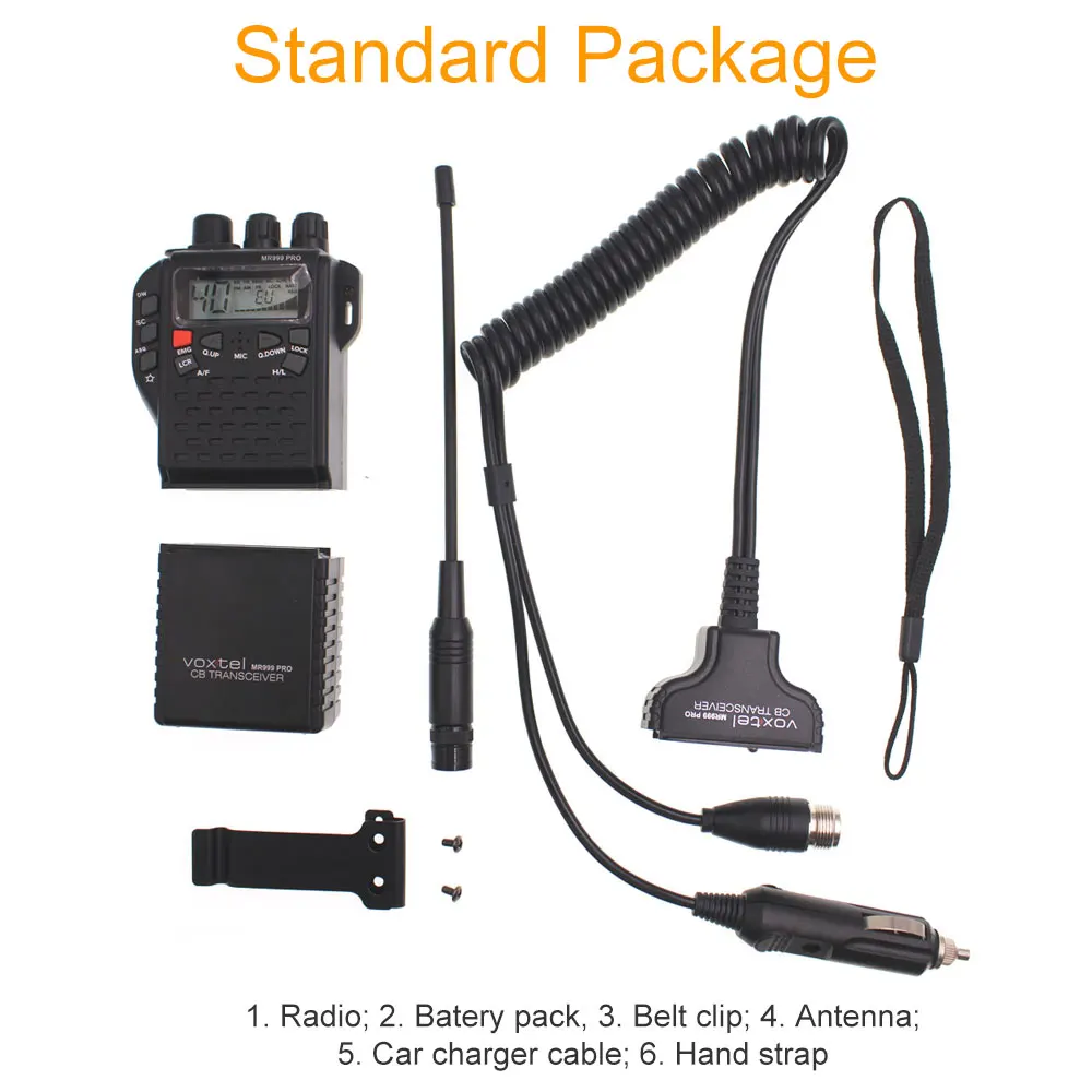 Cb270 Handheld Cb Band Two Way Radio Mr999 Pro Car Charger Walkie