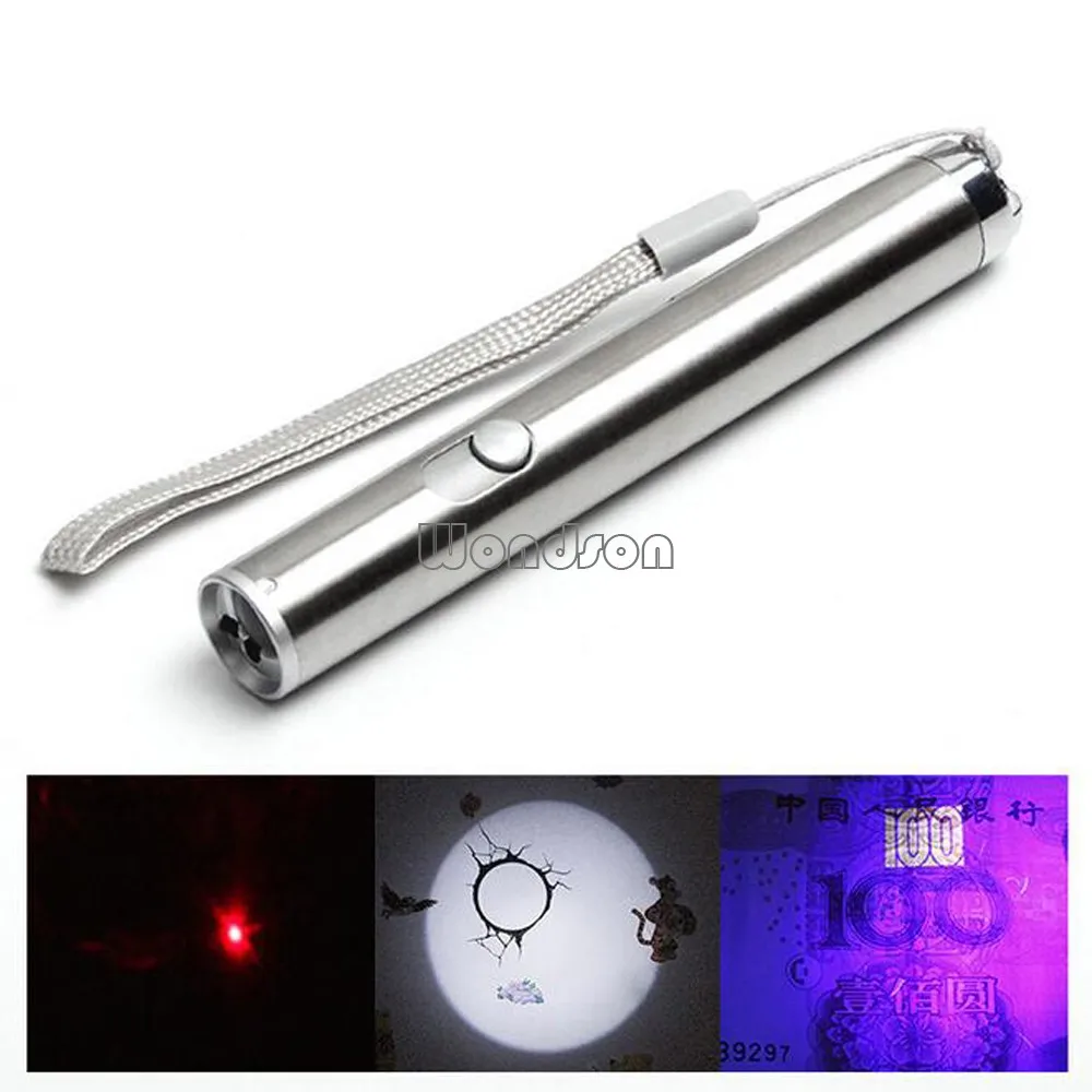 Customized 3 In 1 Laser Pointer Beam Led Keychain Flashlight Infrared