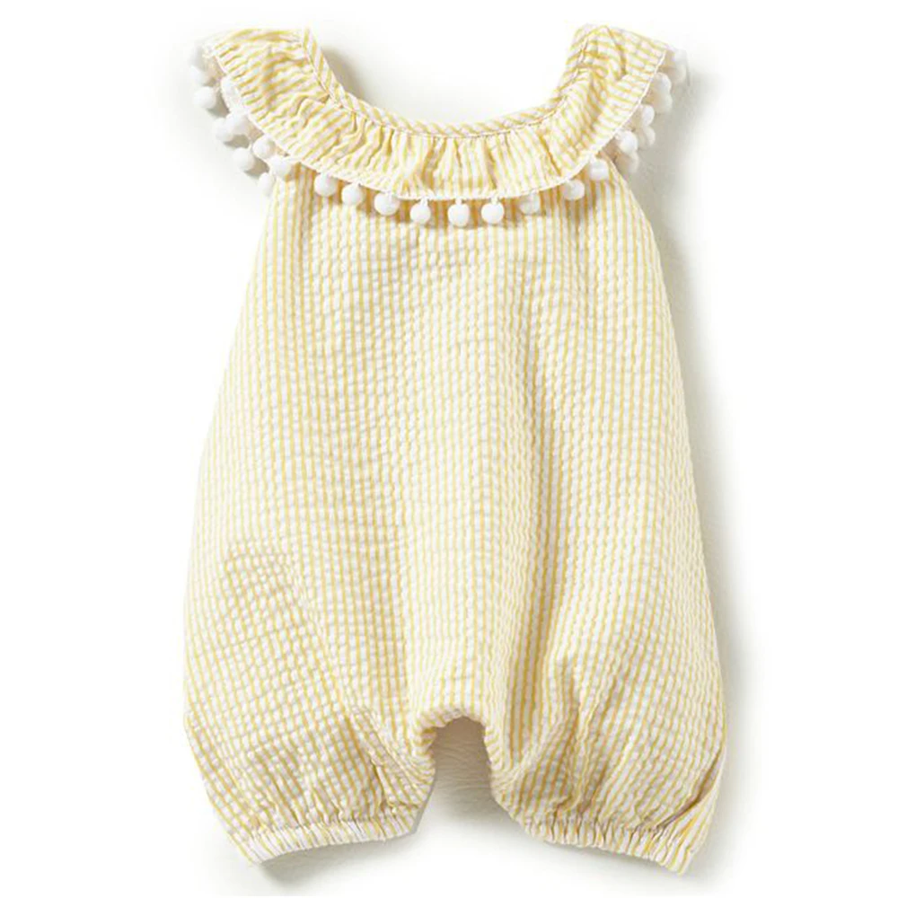 New Style Baby Boutique Romper Unisex Seersucker Fabric Clothing