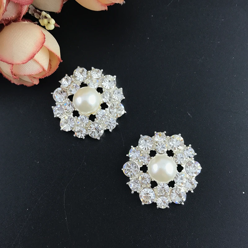 

HIgh Quality White Pearl Brooch/Button For Wedding Invitation