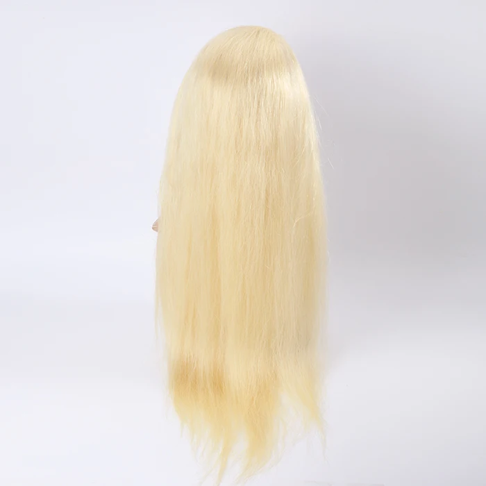 

Top grade wholesale price full cuticle aligned straight blonde #613 virgin human hair lace front wig