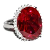 New fashion 925 sterling silver jewelry natural ruby big gemstone does not fade rings women