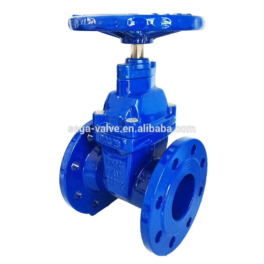 

dn40-dn600 gg25/ggg50 cast iron rubber seat norising stem gate valve PN10 PN16, Blue