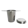 custom logo 2 handles micron stainless steel tea infusers basket with cup