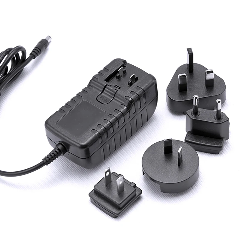 36w Interchangeable Plugs Power Adapter 24v1 5a All In One Chargers Ac