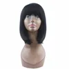 Back brown blond color available could be iron and perm short bob Yaki Straight short machine synthetic with bang for women