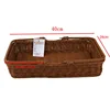 Food safety PE rattan weaving craft bread displaying with two handles mini picnic basket