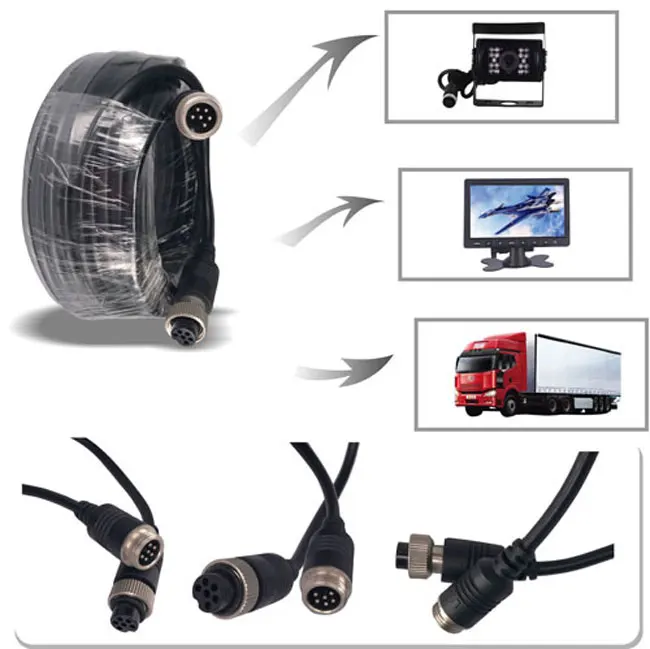 Car 5 Pin Connector Screw Cables Hidden Car Camera Extension Cable For