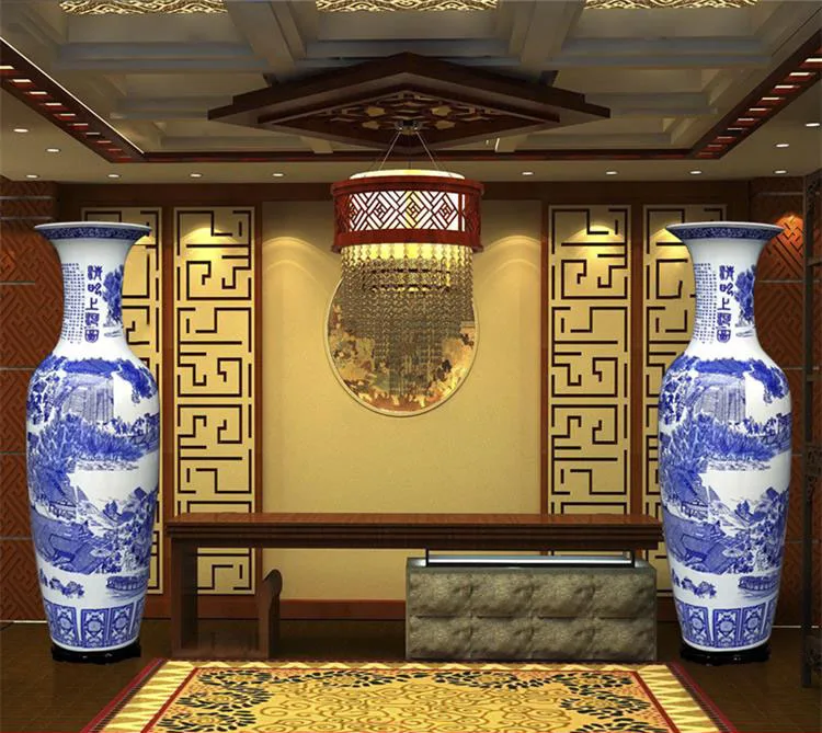 2017 hot sale big living room decoration large chinese ceramic floor vases