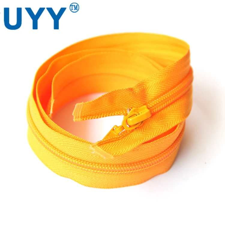
Auto lock Orange 20 cm Open End 5# Nylon Zipper for Garment and Shoes 