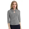 Belle Poque Womens Vintage Stripe Pattern 3/4 Sleeve Bow-knot Decorated Shirt Tops BP000789