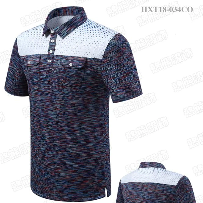 
Color collision Custom printed casual polo t shirts for men 