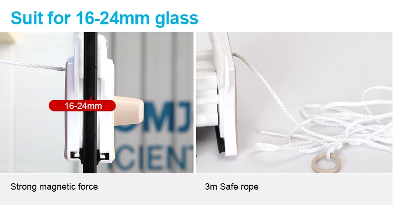 DOUBLE SIDED 16-24MM THICKNESS WINDOW/GLASS MAGIC WIPER MAGNETIC WINDOW WIZARD WIINDOW CLEANER